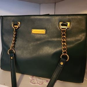 Anne Klein Dark Teal & Gold Shoulder Bag
